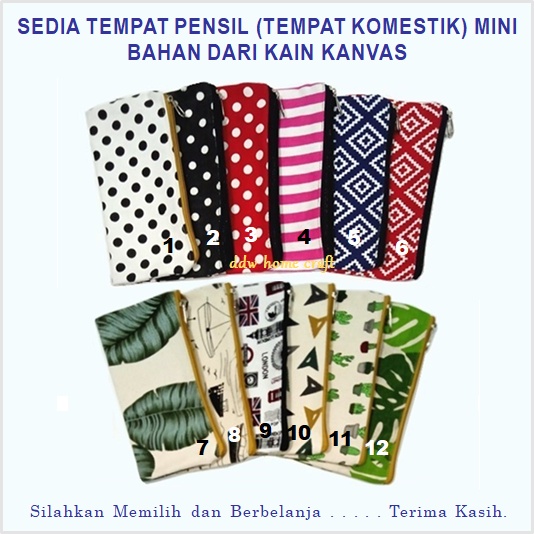 

DOMPET KAIN UNTUK TEMPAT PENSIL / ATK DAN TEMPAT KOSMETIK UKURAN MINI & PRAKTIS
