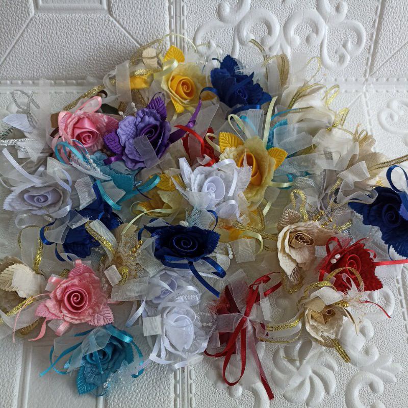 Bunga tempel/bunga hias/bunga kain/bunga pita/bunga satin