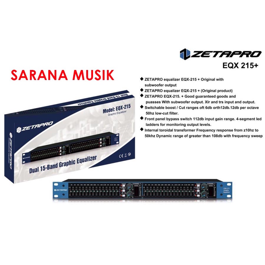 Equalizer Zetapro EQX-215 + subwoofer EQ EQX 215 Zetapro Original
