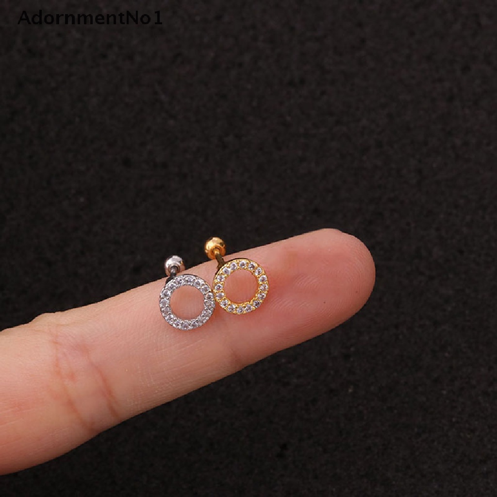 (AdornmentNo1) 1pc Anting Tindik Telinga Desain Daun Hias Kristal Untuk Wanita