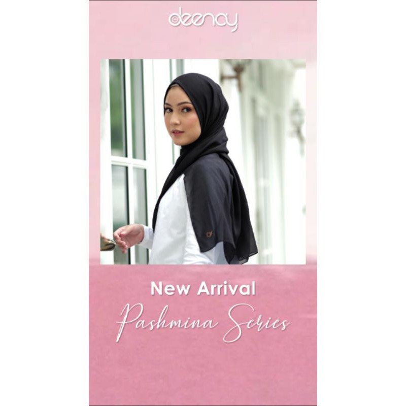 deenay scarves ori pashmina series black/hitam