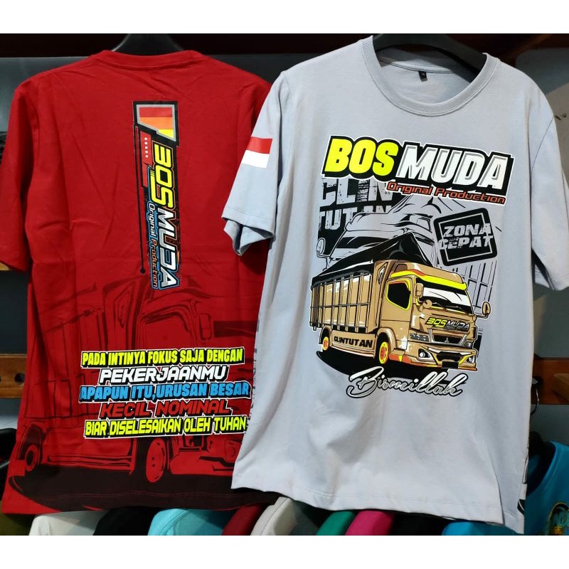 ( COD ) kaos BOSS MUDA original kaos pria wanita bisa bahan premium cotton combed 24s
