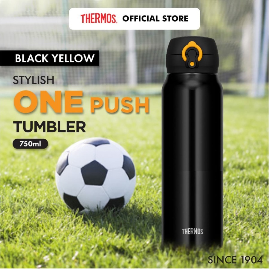 Jual Thermos Tumbler One Push Ultra Light 750ml Black Yellow Jnl 753 Bky Shopee Indonesia