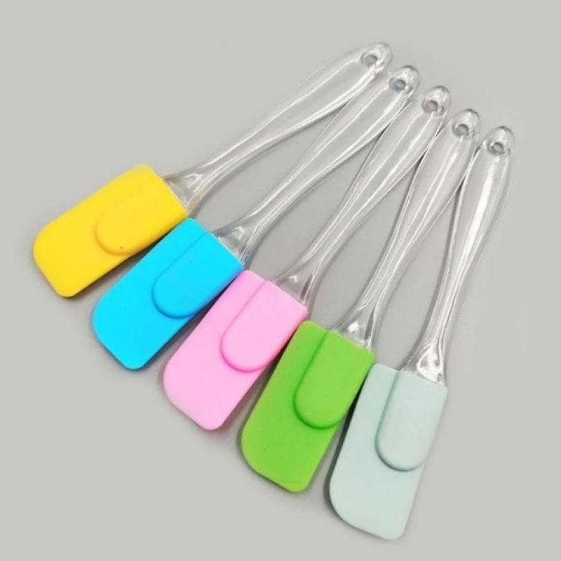 Spatula Polesan Kue Silikon Gagang Bening Serbaguna Termurah Spatula Silikon Tahan Panas Anti Lengket Bahan Food Grade Spatula Silicon Tahan panas / Spatula Silikon Tahan Panas / Spatula Masak / Spatula Kue