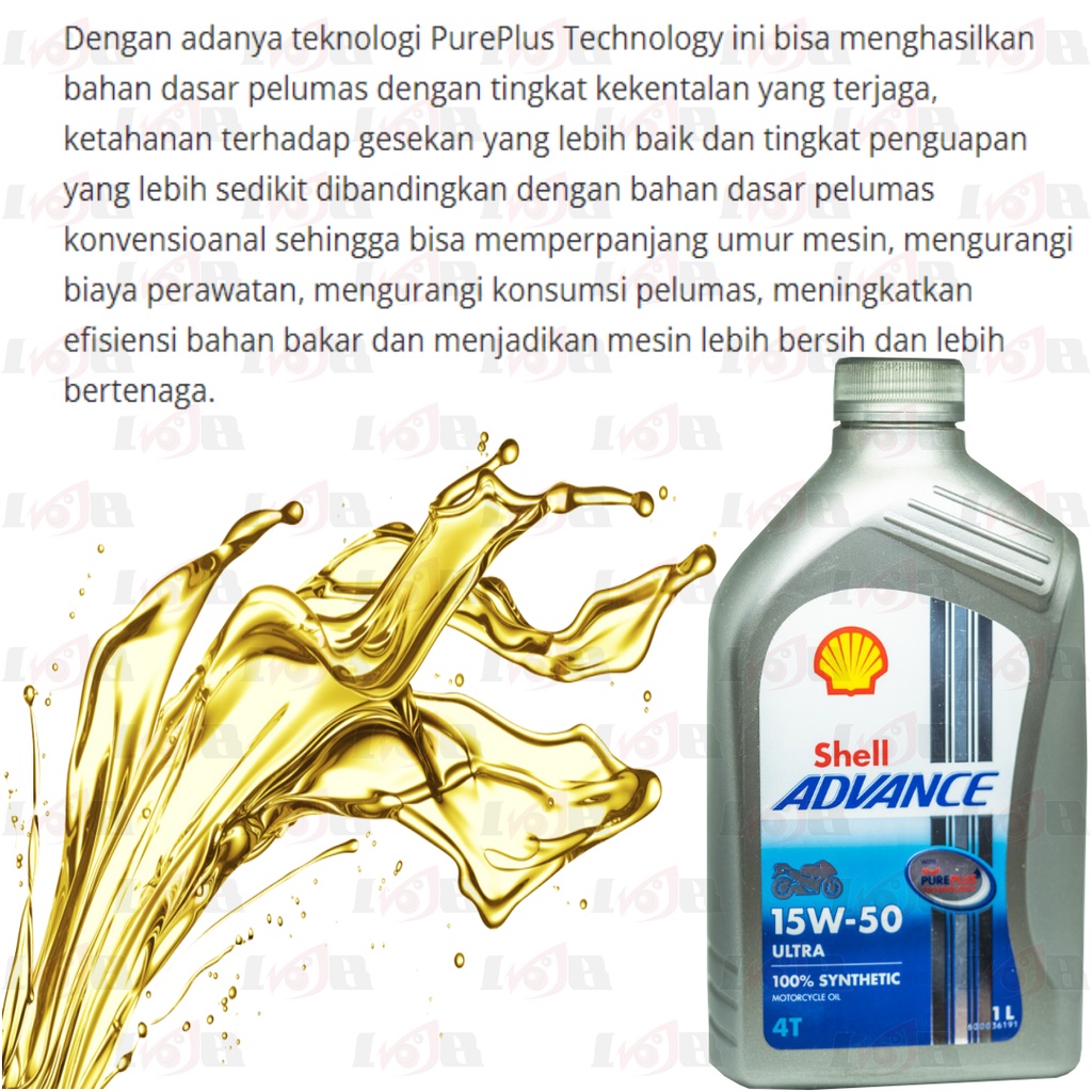 Oli Shell Advance Ultra Full Synthetic 15w50 1L Motor Sport 4T Bebek Premuim Import Thailand 100 %