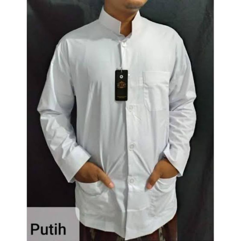 BAJU KOKO Promo habib model ammu ammu model haibah putih putih lengan panjang K5D3 Hem Fashion Musli