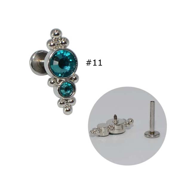 1piece Labret Ear Lobe Stud Internally Threaded Helix Conch Piercing 16G Female Stainless Steel