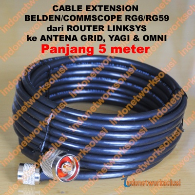 LINKSYS ROUTER EXTENSION CABLE BELDEN/COMMSCOPE untuk ANTENA GRID YAGI OMNI (5m)