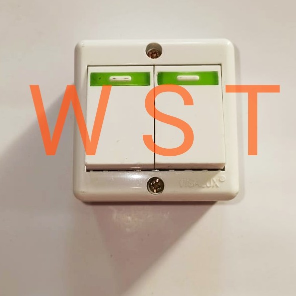 Saklar Seri double dobel Timbul Persegi Outbow VISALUX