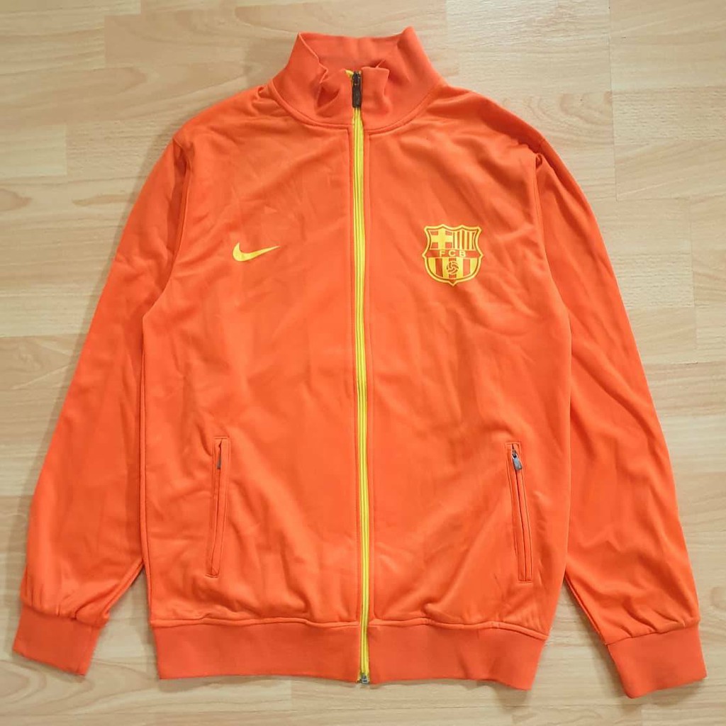 FC Barcelona Stadium Jacket Orange Track Top Jaket Nike Grade Ori GO