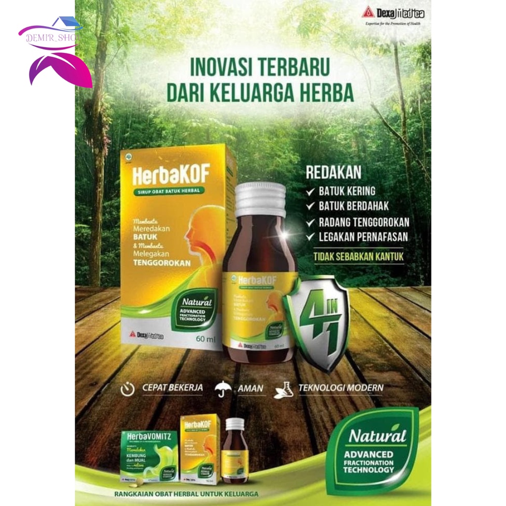 Herbakof Obat Batuk Herbal 60 mL &amp; 100 mL / Batuk Kering &amp; Berdahak