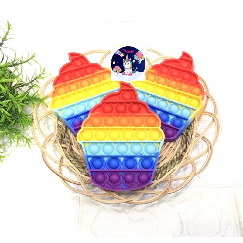 NEW POP IT/pop it fidget/viral/tiktok/mainan murah/mainan hits-Ice Cream CupRainbow
