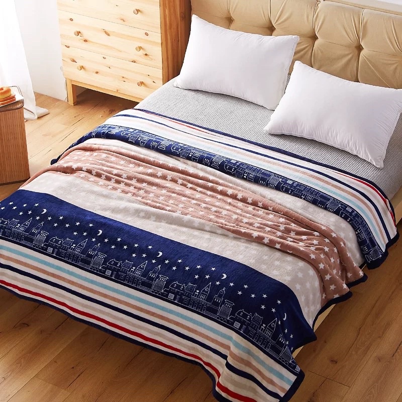 Selimut Bulu Halus 140x190 Motif Dewasa Aesthetic Blanket Termurah Terlaris Berkualitas New Arrival-Star Night