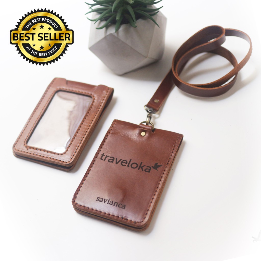 NAMETAG MAGNETIC KULIT ASLI - ID CARD HOLDER KULIT ASLI - GRATIS UKIR NAMA DAN LOGO