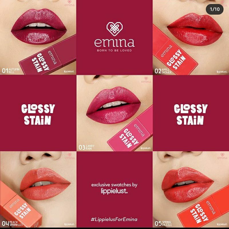 Emina Glossy Stain Liptint 3g - Liptint Glossy Emina Halal Original BPOM