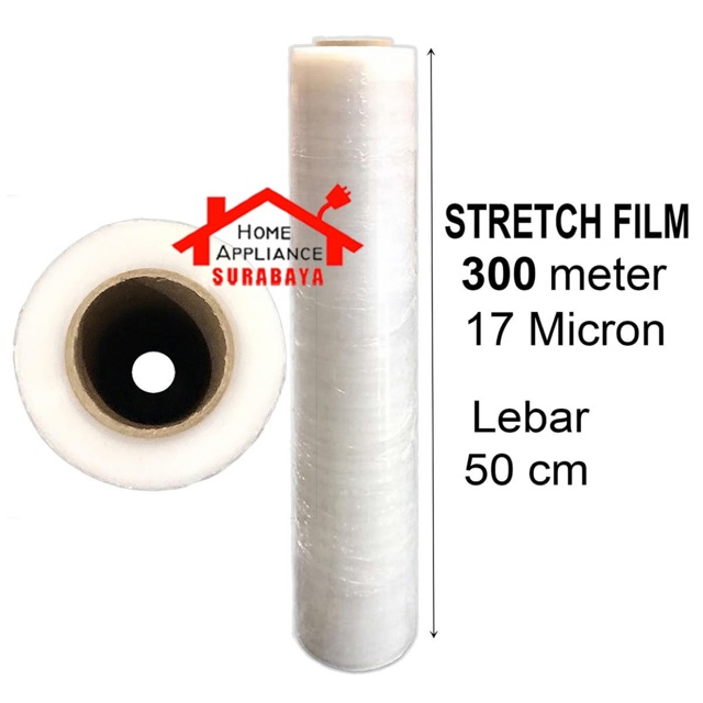 Plastik Wrap Wrapping Stretch Film 300M x 50CM x 17 Micron / 300 M Meter x 50 CM x 17 Micron