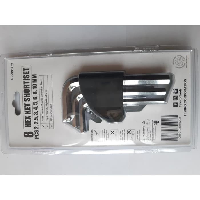 KUNCI L LONG SET PENDEK ISI 8PCS/ KUNCI L SET/ KUNCI L LONG SET/ HEX KEY SHORT SET ISI 8PCS/KUNCI SET/KUNCI PERKAKAS BERKUALITAS