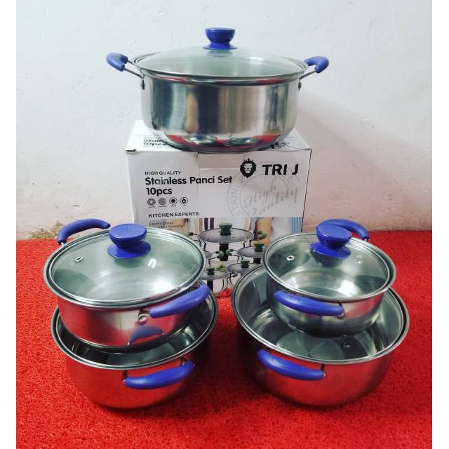 PANCI 5 SUSUN + STEAMER TRI J / PANCI SET TUTUP STEANLESS STEAMER