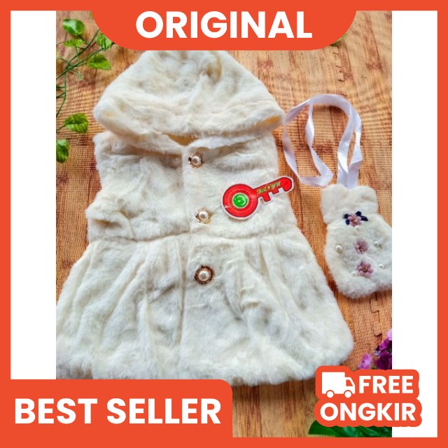 [0-3,5 tahun] JAKET BULU HANGAT ANAK PEREMPUAN IMPORT PREMIUM FREE TAS / MANTEL COAT BULU HALUS HANGAT ANAK CEWEK IMPORT