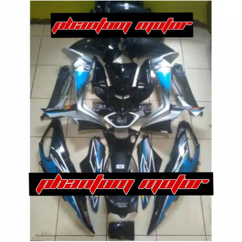 FULL BODY HALUS KASAR SUPRA X 125 BATMAN SILVER HITAM