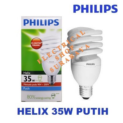 PHILIPS LAMPU HELIX 35W 35 WATT PUTIH (HARGA GROSIR &amp; GARANSI) TORNADO SPIRAL PROMO PENGGANTI 32W