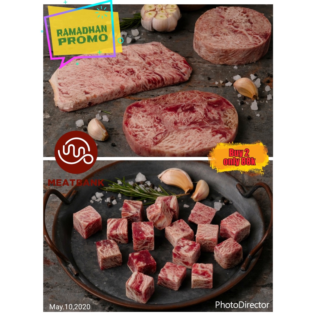 

MEATBANK WAGYU SIRLOIN TENDERLOIN RIBEYE SAIKORO MIX Meltique @200gr