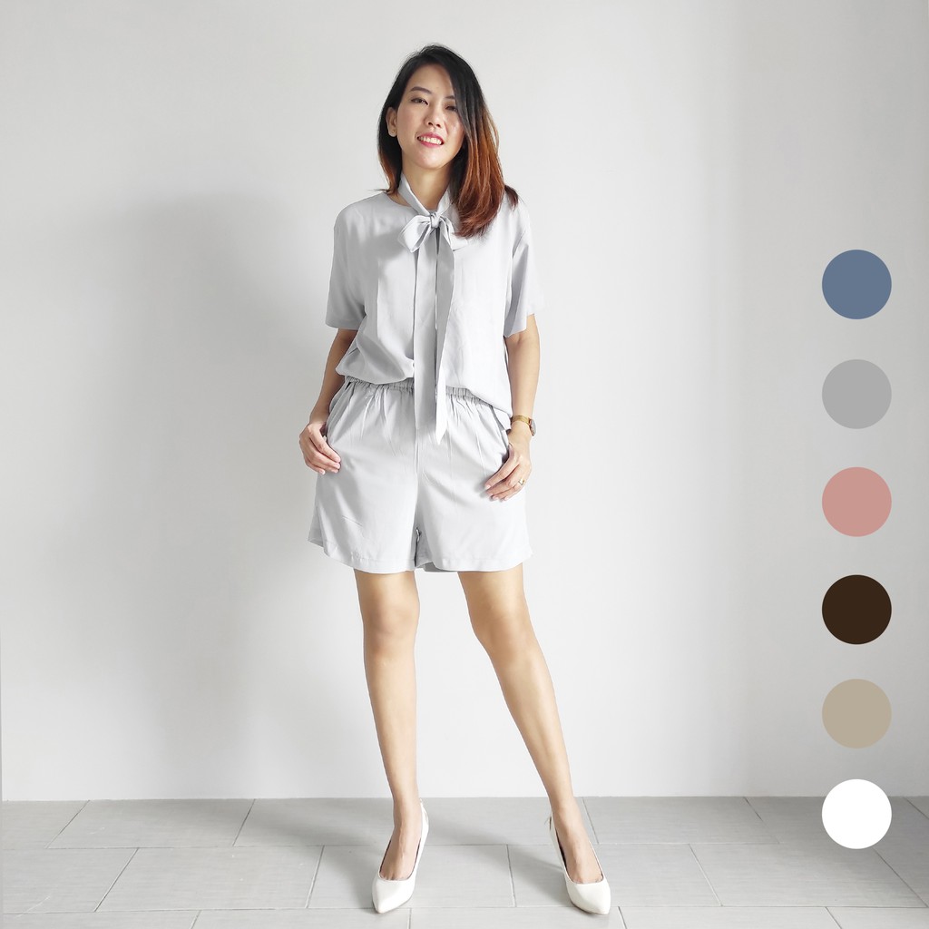 Maura SET - Baju Korea Celana Pendek Setelan Stelan Baju Harian Casual