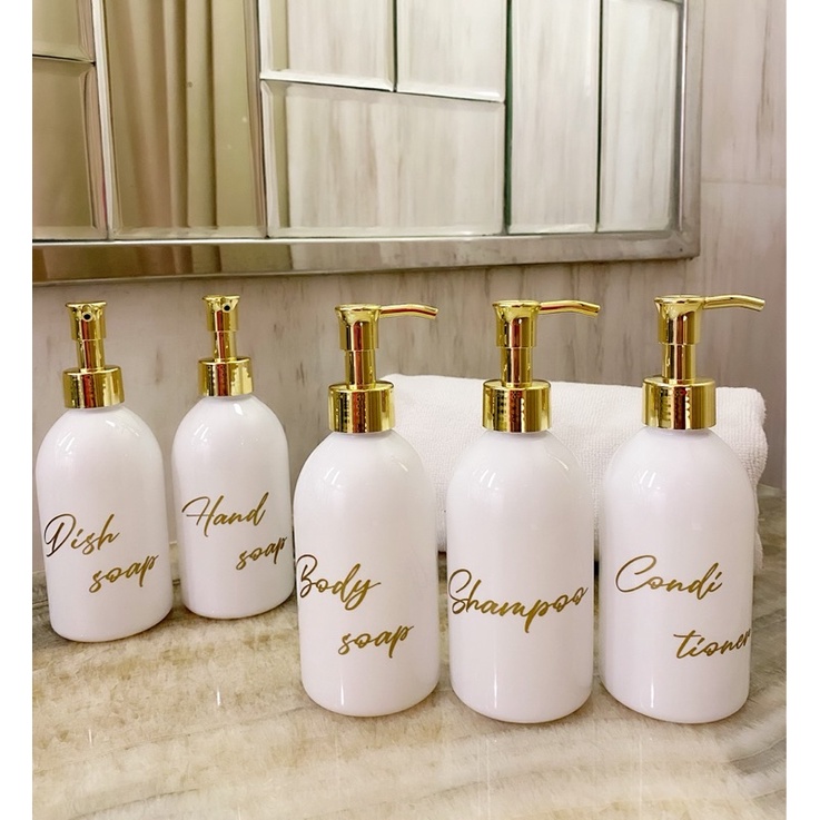 botol 250ml NEW gold PLATINUM LUXURY. aesthetic bottle refill tempat sabun cair pump estetik