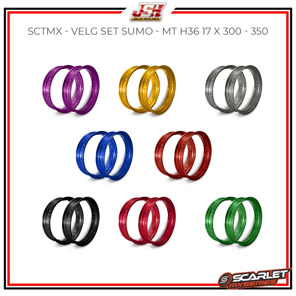 Velg Scarlet MT 36 Hole 17 250 300 350 425 Lingkaran Tapak Lebar Pelk Pelek Set Supermoto CRF KLX WR