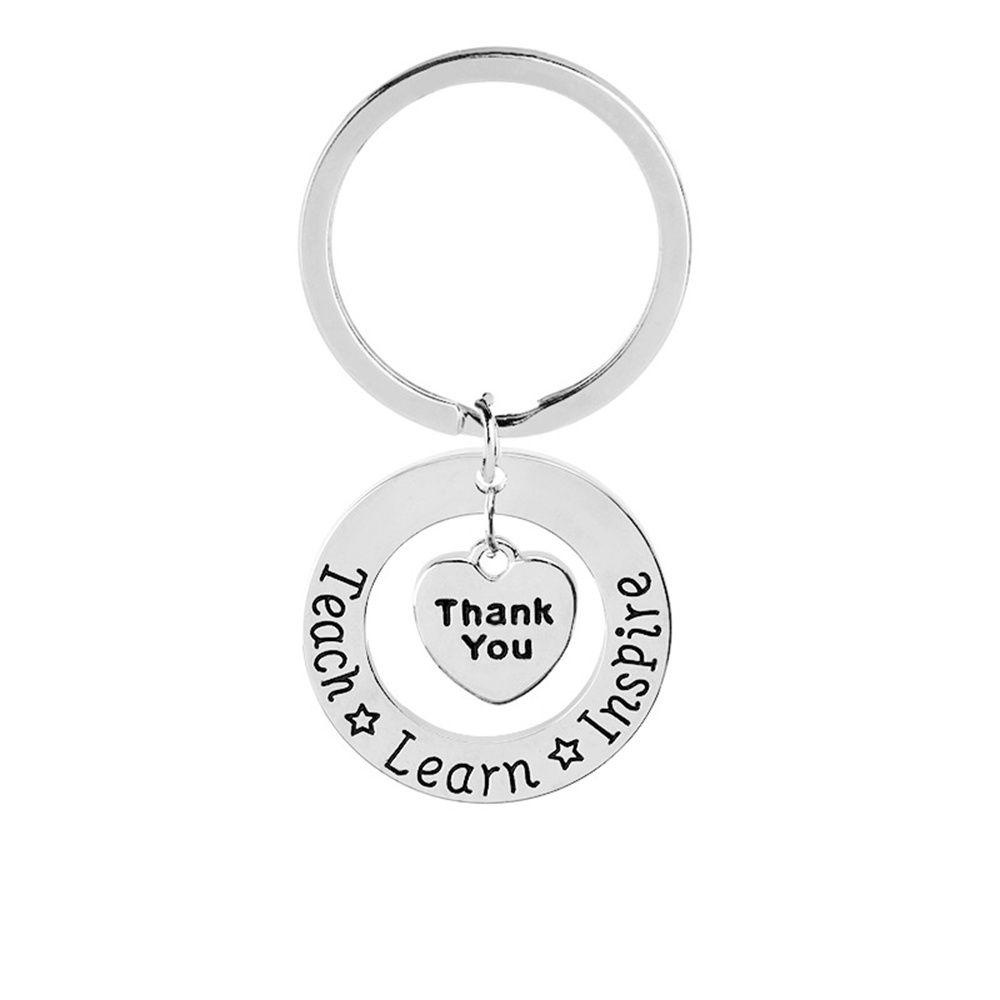 Gantungan Kunci LILY Teens Stainless Steel Thank You Teacher Charm Key Chain