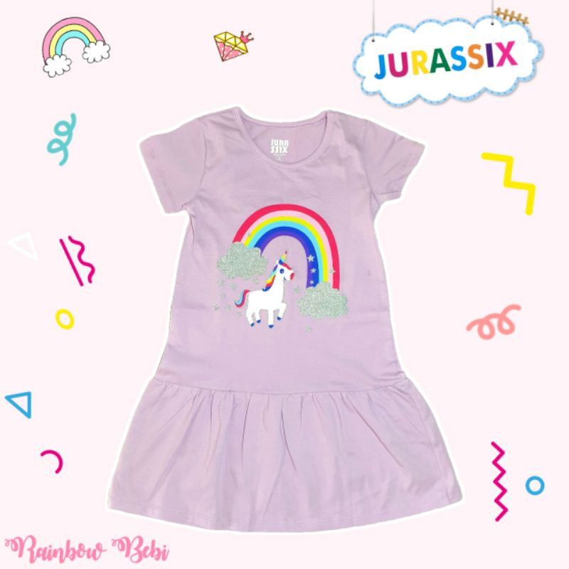 Dress Jurassix Anak Unicorn Frozen