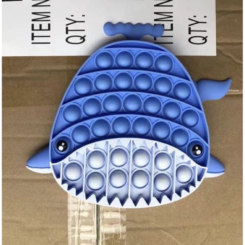 POP IT Fidget Toy mainan untuk penghilang stres pada anak Push bubble toy READY-Shark