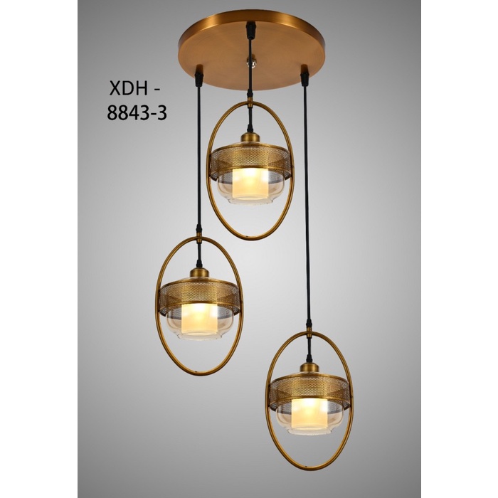 LAMPU GANTUNG HIAS MINIMALIS MODERN 3 LAMPU MEJA MAKAN ELEGAN