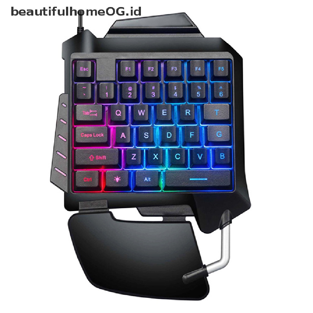 / / Beautifulhomeog.id / Keyboard Gaming Mekanikal Mini Satu Tangan Dengan Backlight RGB