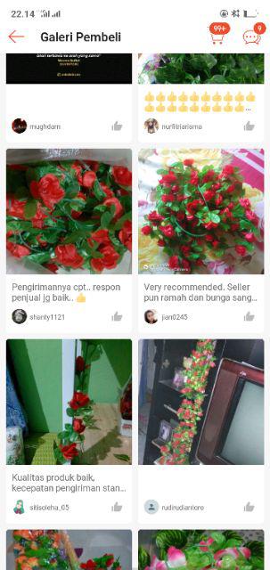 Daun Rambat Bunga Mawar Bunga Palsu Bunga Plastik