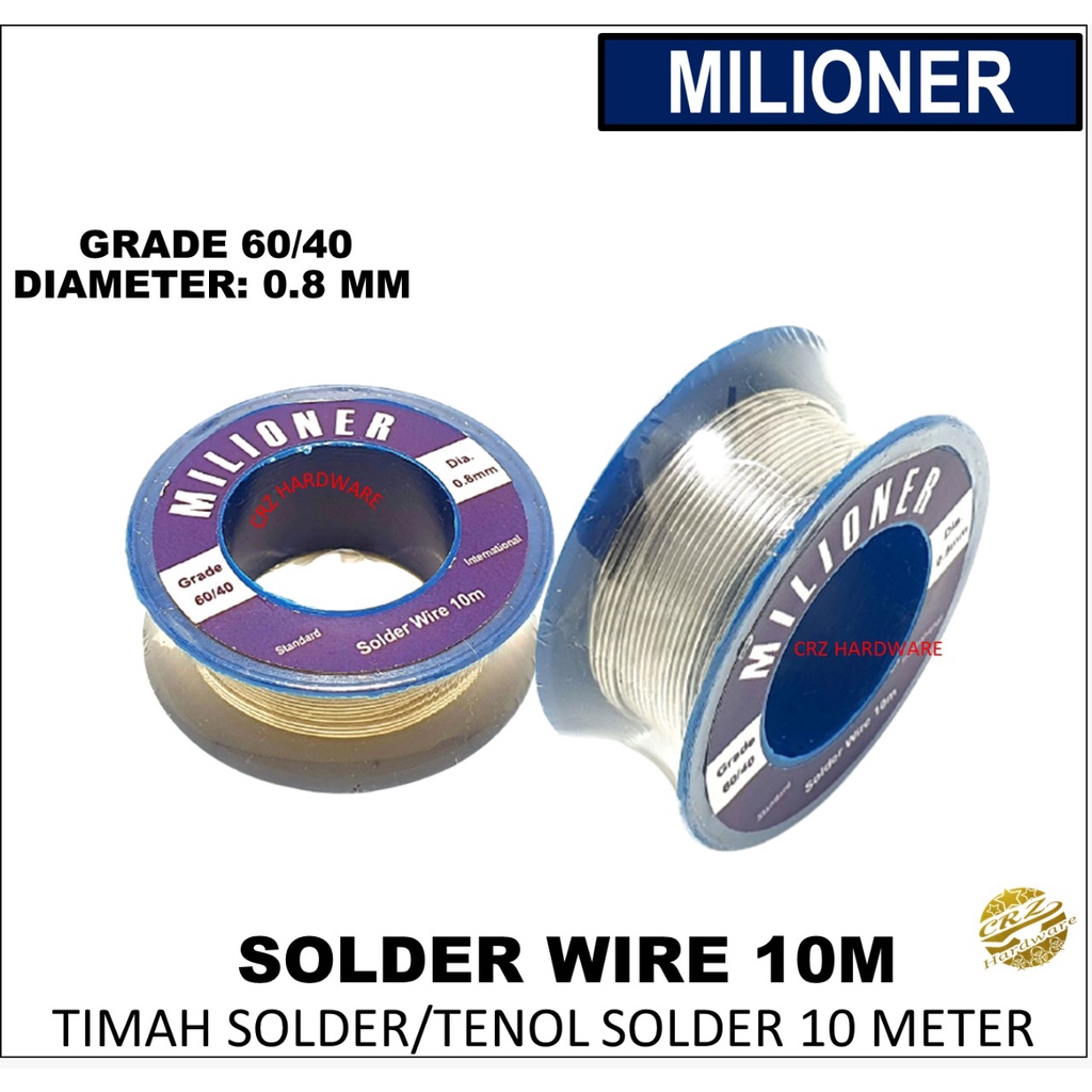 Timah Solder Tenol Solder Tenol 0.8 mm Panjang 10 Meter