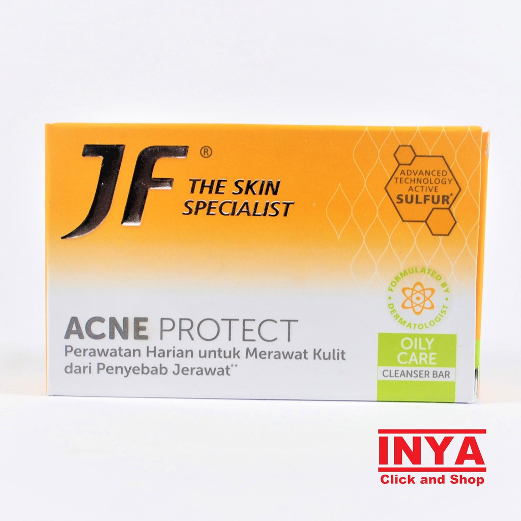 JF SULFUR ACNE PROTECT OILY CARE 90gr Facial Soap Bar by Dermatologist - SABUN BATANG