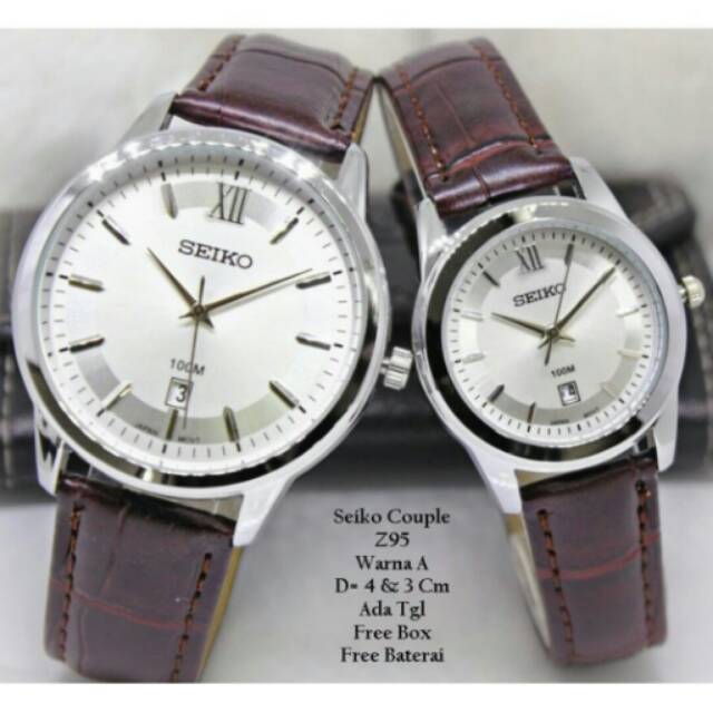 JAM TANGAN COUPLE/PASANGAN SEIKO KW SUPER PREMIUM KULIT TERBARU ANTI AIR DALAMAN AIR ELEGANT...
