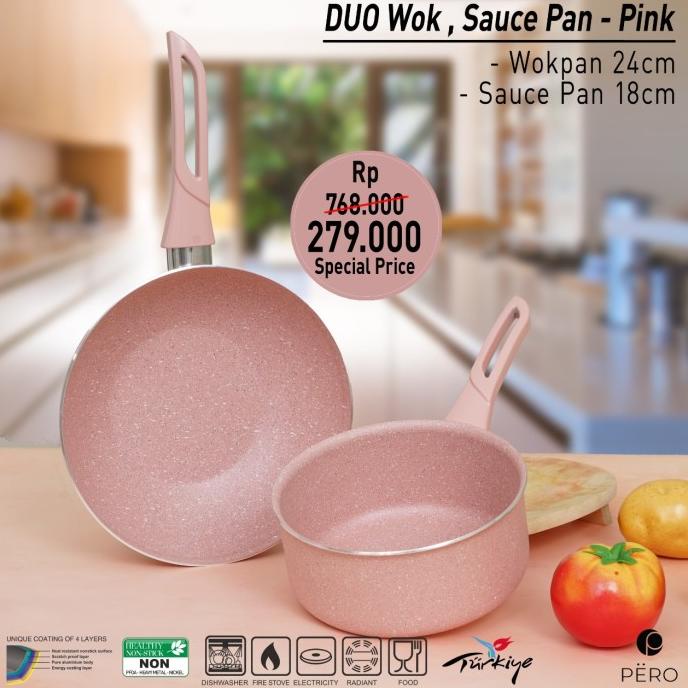 PERO COMBO DUO WOK 24CM & SAUCEPAN 18CM