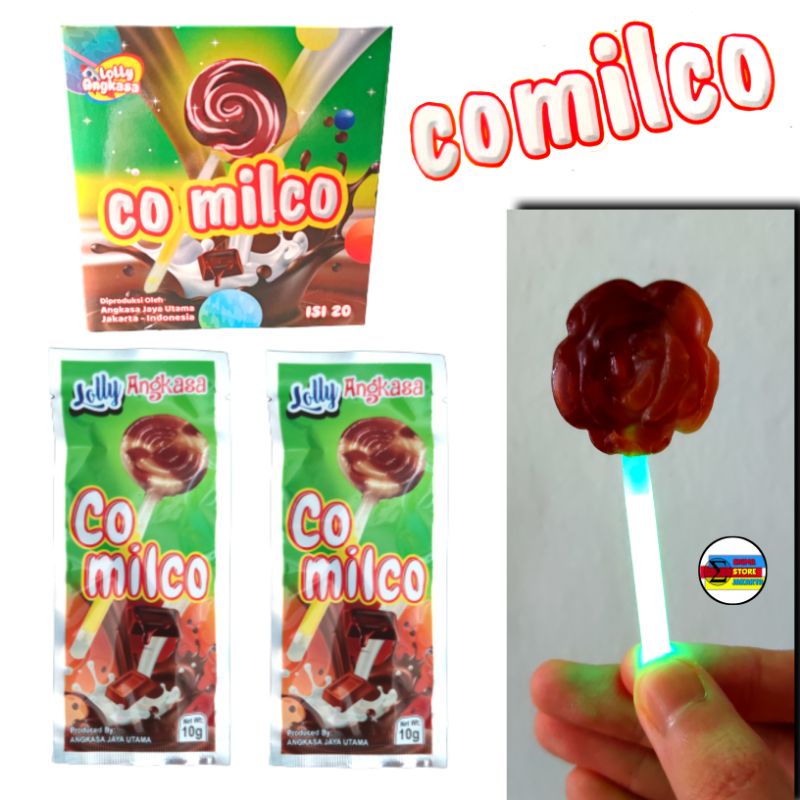 Permen Lolipop Jadul Lightstick Bunga Susu Coklat - Permen Lollipop Bunga Rasa Susu Cokelat