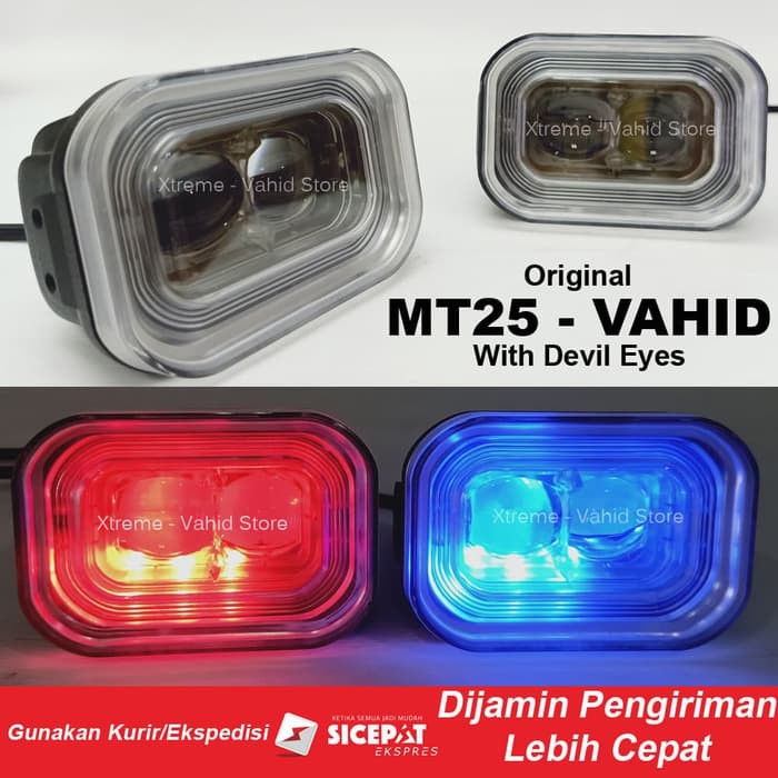 MT25 Lampu Tembak Lampu Sorot Lampu LED Motor Hi Lo - Vahid - Merah