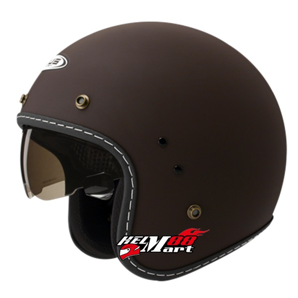 Zeus 380FA Helm Half Face Zeus Retro Classic VIntage ZS380 FA Solid ZS-380 380