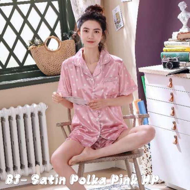 baju tidur wanita / pajamas satin hp / piyama hp import / baju bobo