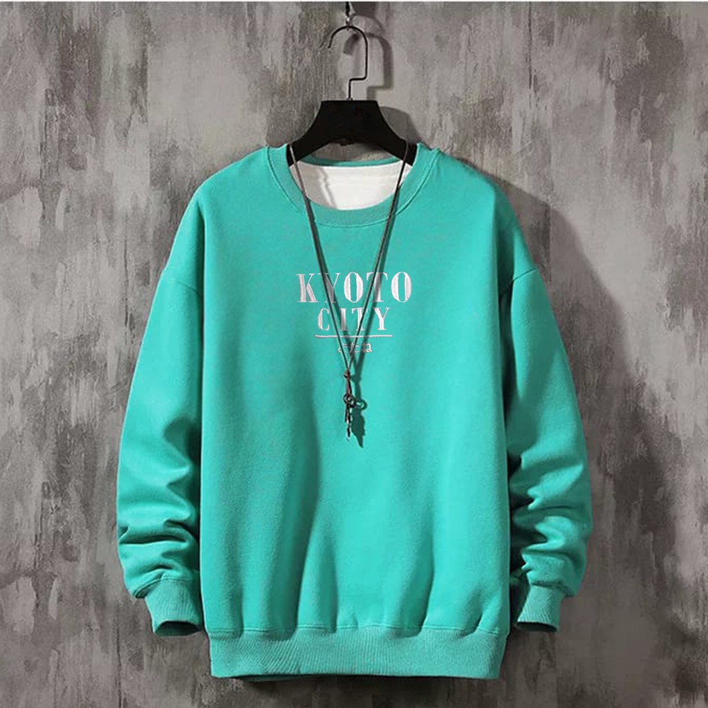 Sweater pria crewneck KYOTO CITY sweter cowok distro polos keren