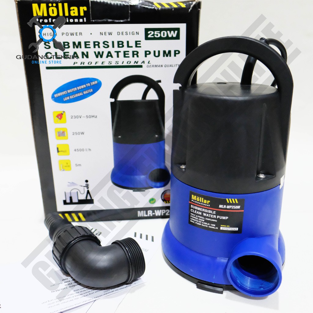 Pompa Celup Mollar Non Otomatis WP250M Submersible Pump Manual WP250 M