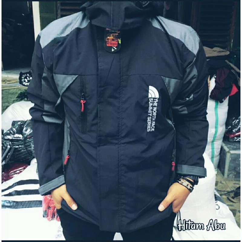 JAKET outdoor  jaket murah TERBARU & TERKECE  JAKET GUNUNG JAKET ABU JAKET NAVY JAKET TNF jaket  SUMMIT SERIEZ jaket pria wanita jaket murah jaket terbaru jaket musim dingin jaket musim hujan jaket waterproof jaket anti air jaket anti angin-Hitam-abu B series