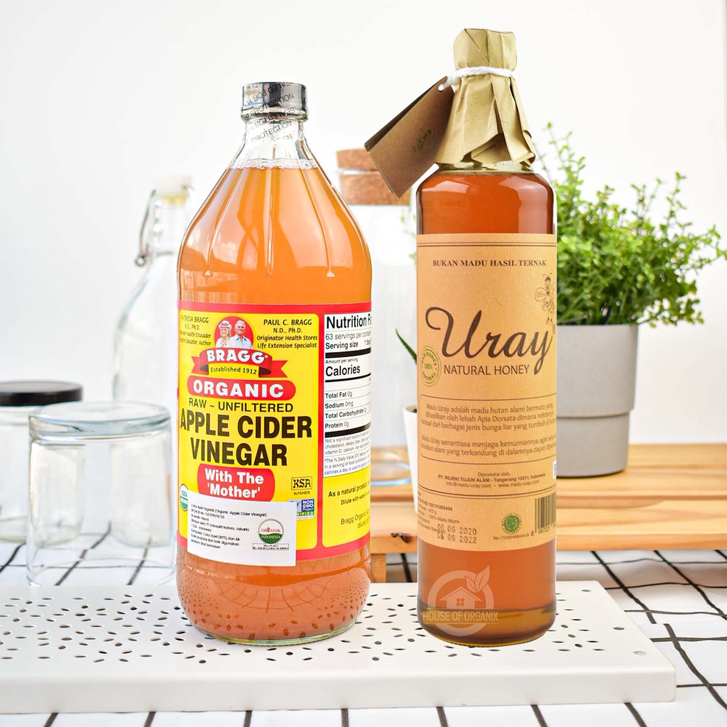 BRAGG Apple Cider Vinegar 946 ml + Madu Uray 640 ml