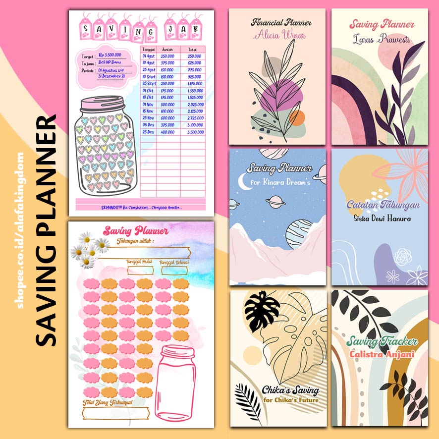 

Alafakingdom 01-06 Saving Planner Saving Tracker Financial Planner Catatan Tabungan Target Saving Challenge