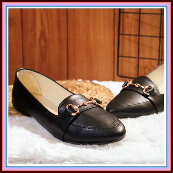 Flat Shoes Shabrina Byanca Brown Sepatu Big Size Jumbo 41-49 Flatshoes Wanita Clary Rd 01