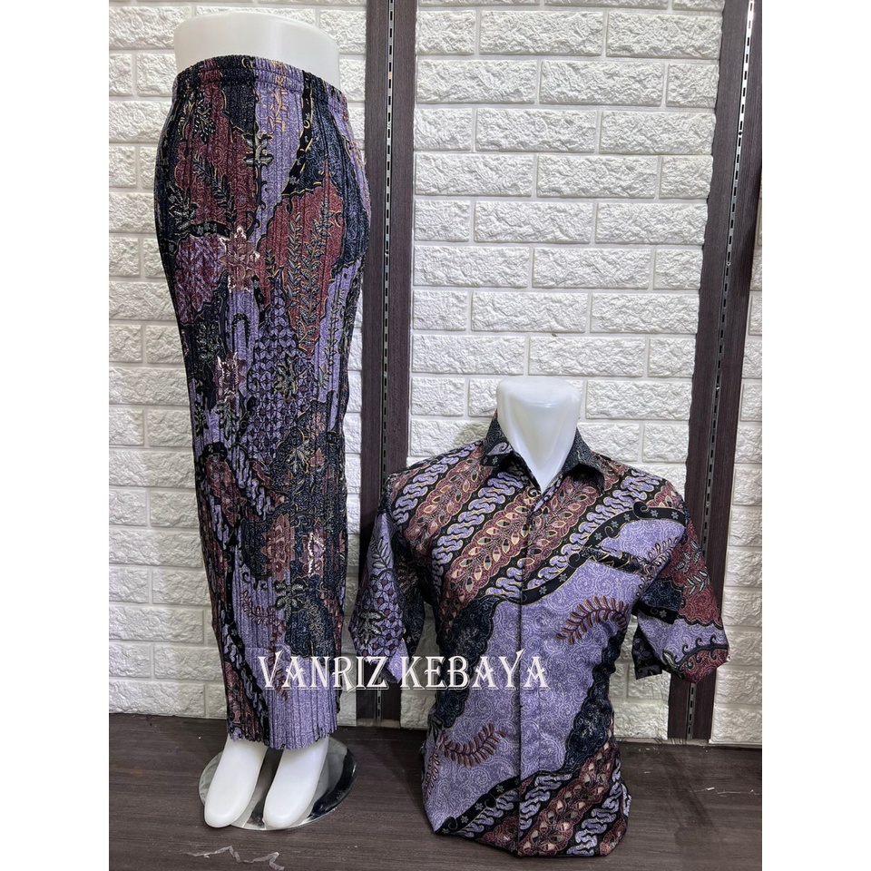 BATIK COUPLE / BATIK COUPLE LENGAN PENDEK / BATIK COUPLE ROK PLISKET / ROK PLISKET COUPLE BATIK / BATIK COUPLE ROK PLISKET / BATIK PRIA COUPLE